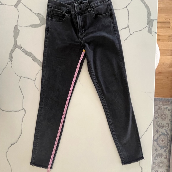 J Brand - Fame Ankle Jeans - Raw Hem - Subtle Grey on Black Zebra Stripes - 27 - Picture 10 of 14